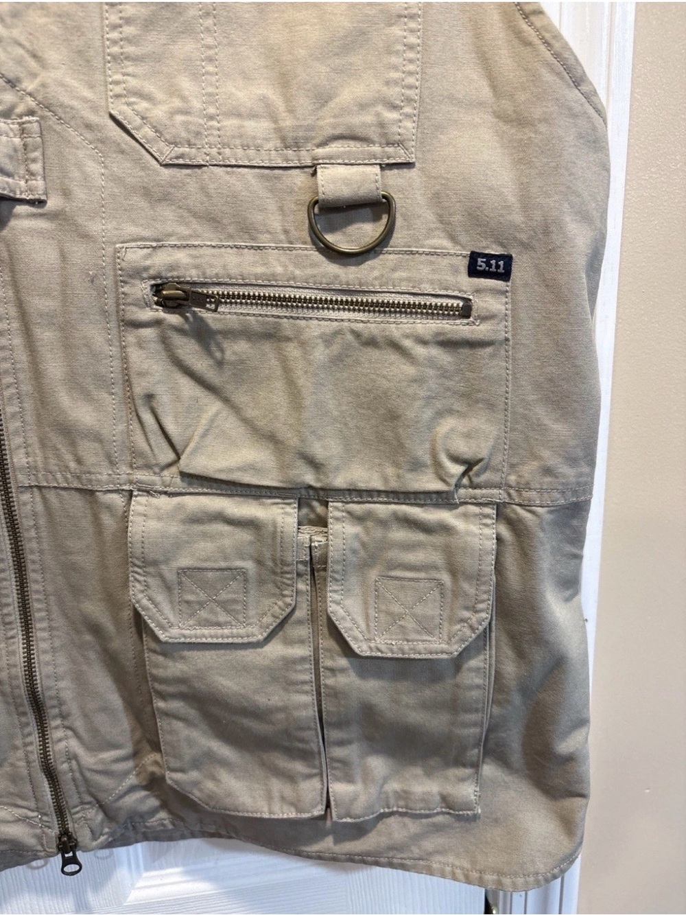 5.11 Tactical Men's Tan Multi-Pocket Utility Vest fishing outdoorsman utility - Picture 4 of 6
